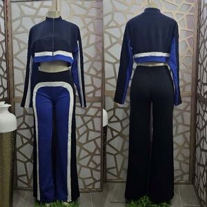 Black and Blue Two-Piece Set